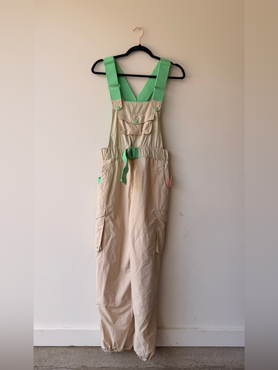 We The Free Pants - We The Free beige utility jumpsuit with neon coral tag